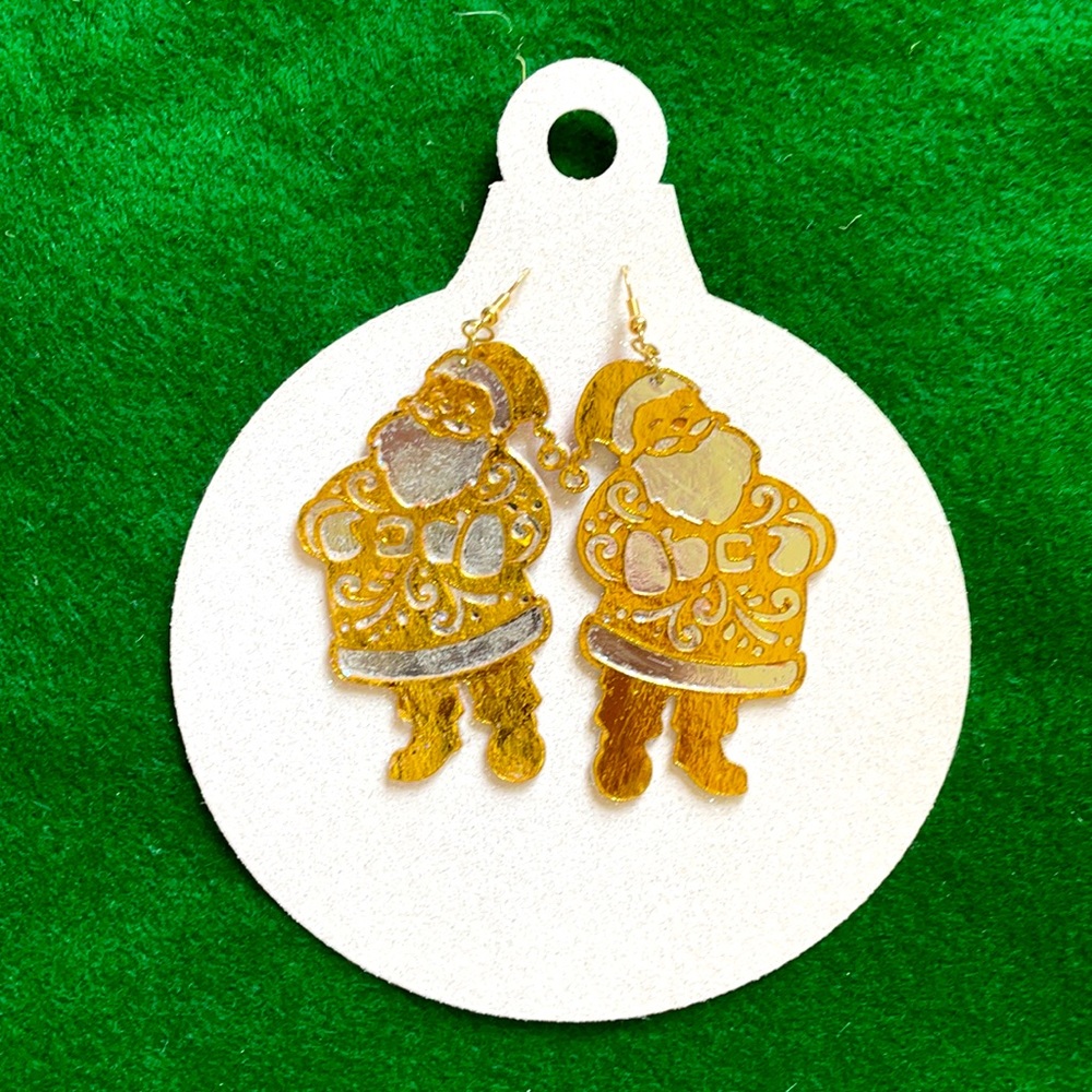 Artist Made Santa Paper Earrings by Brandi c.